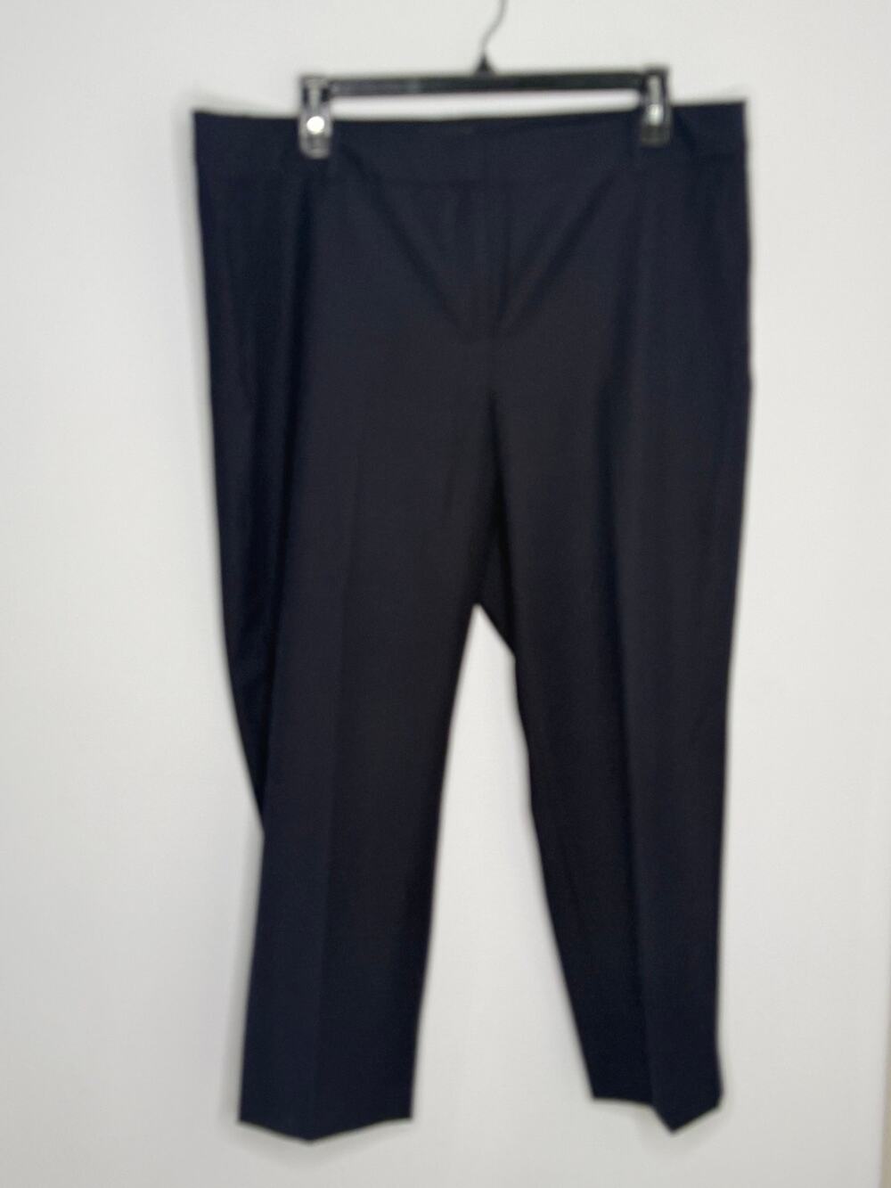 Talbots Navy Blue Flat Front High Rise Straight Leg Cotton Blend Dress Pants 20